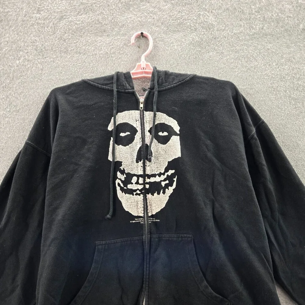 Misfits Men Hoodie‎ 2XL Black Graphic Print Fleece Skull Face Grunge Y2K READ